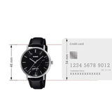Casio Men's Watch Analog Black Dial with Black Leather Strap, MTP-VT01LM-1AUDF