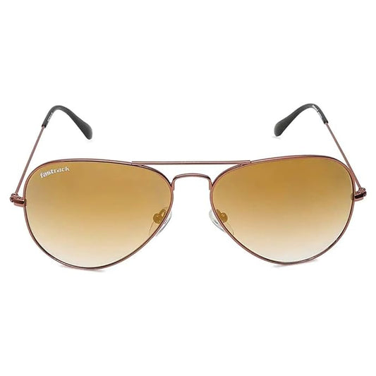 Fastrack Men's Aviator Sunglasses, Brown Lens, UV protected, M165BR37G