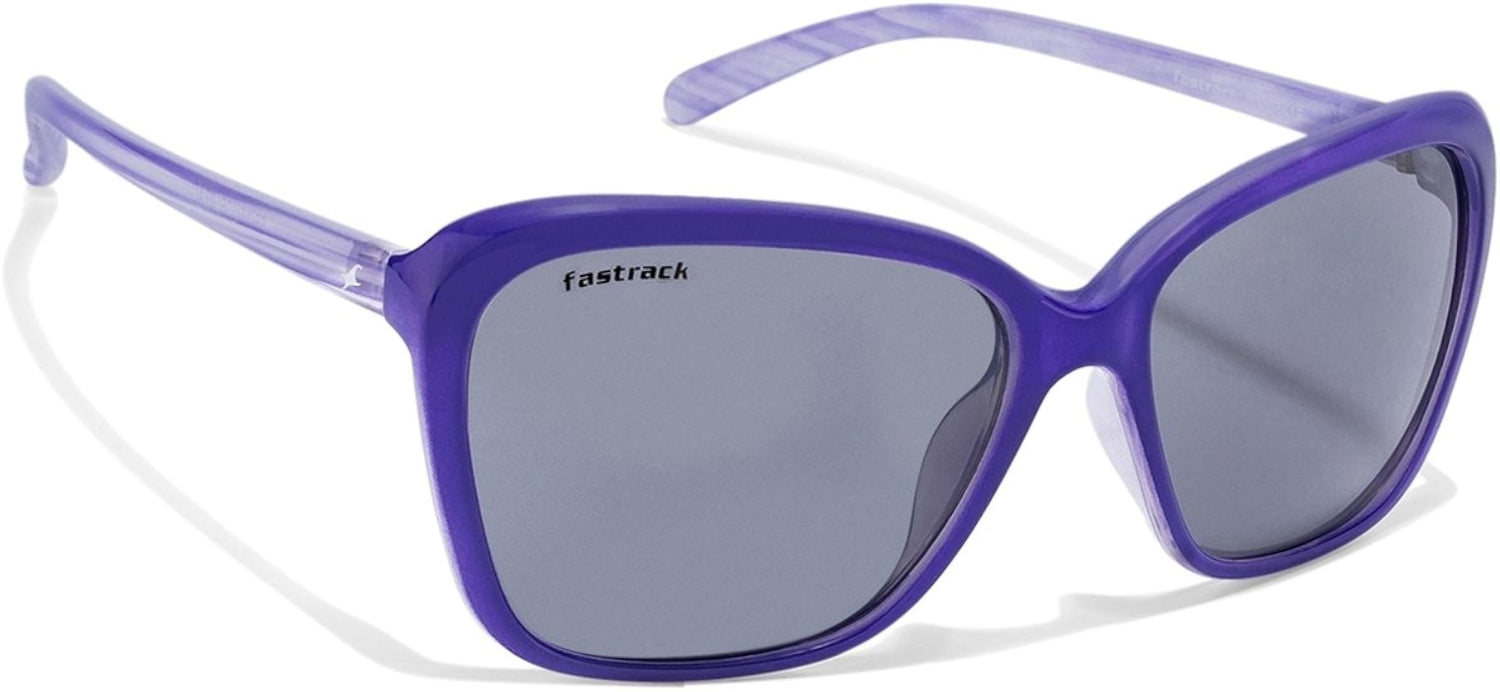 Fastrack Women's Oval Sunglasses, Purple Lens, UV protected, P306BK1F - image 4