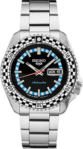 SEIKO 5 Automatic Men's Watch with day and date display and Black Dial and Silver Stainless Steel Strap,SRPK67K