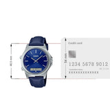 Casio, Men's Watch Analog-Digital, Blue Dial Blue Leather Band, MTP-VC01L-2EUDF