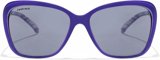 Fastrack Women's Oval Sunglasses, Purple Lens, UV protected, P306BK1F