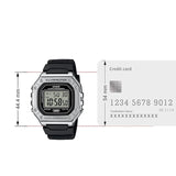 Casio Men's Watch Digital Dial Silver Case with Black Resin Strap, W-218HM-7AVDF