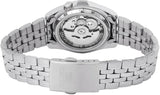 Seiko 21 Jewels Men's Automatic Watch Analog Black Dial with Silver Stainless Steel Band, SNK361K