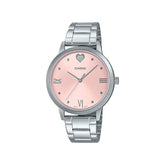 Casio, Women’s Watch Analog, Pink Dial Silver Stainless Steel Band, LTP-1410D-1AVDF
