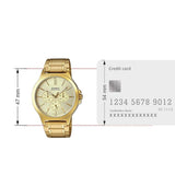 Casio, Men's Watch Analog, Gold Dial Gold Stainless Steel Band, MTP-V300G-9AUDF