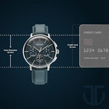 Titan Light Leathers Men's Multifunction Watch Blue Dial with Blue Leather Strap, 90200SL03