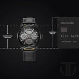 Titan Octane Men's Multifunction Watch Black Dial With Black Leather Strap, 1805NL07