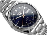 Seiko Men's Mechanical Watch Analog, Blue Dial Silver Stainless Band , SNK563J