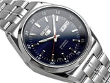 Seiko Men's Mechanical Watch Analog, Blue Dial Silver Stainless Band , SNK563J