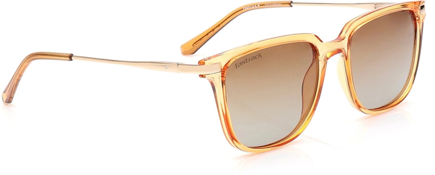 Fastrack Men's Square Sunglasses, Brown Lens, Polarised and UV protected, C0101BR6PV - image 4