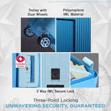 Carlton Vault 82cm 8 Wheel Hard Top Trolley-Blue, VAULT82BLU