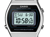 Casio Unisex Watch Vintage Collection Digital, Black Dial Silver Stainless Steel Strap, B640WD-1AVDF