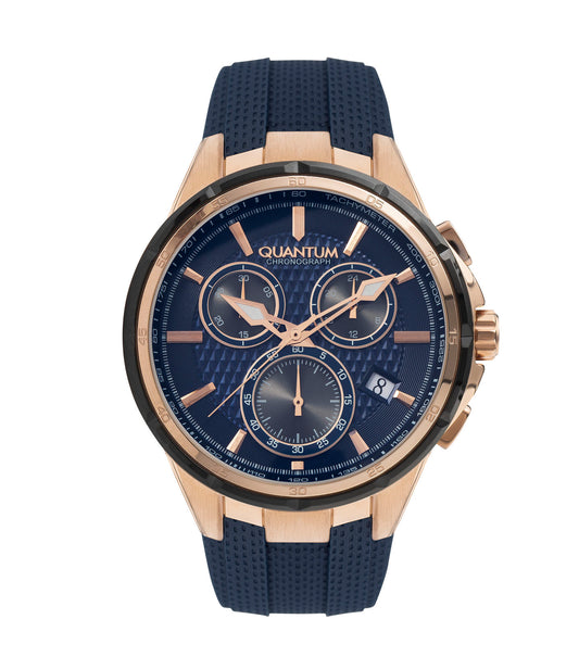 Quantum, Men's, Analog Watch, Blue Dial, with Silicone Band, QU-PWG953.069