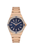 Beverly Hills Polo Club Women's Watch, Analog, Blue Dial, Rose Gold Stainless Steel Strap, BP3587C.490