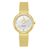 Beverly Hills Polo Club Women's Watch Analog Mother of Pearl Dial with Gold Mesh Band, BP3760X.120