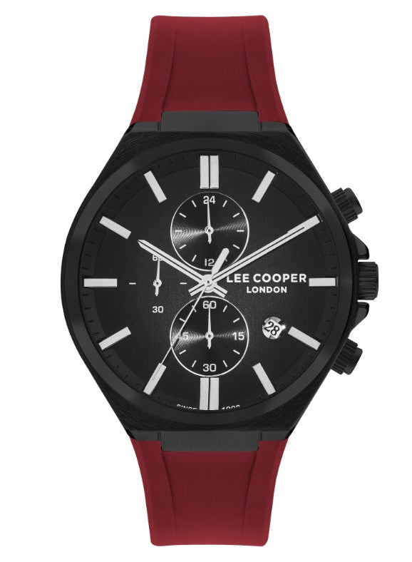 Lee Cooper, Men's, Analog Watch, Black Dial, with Silicone Band, LE-LC07854.658