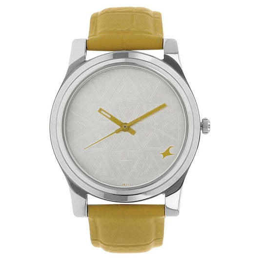 Fastrack, Men's, Analog Watch, Silver Dial, with Leather Band, FA-6046SL03