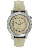 Fastrack, Women's Watch Analog,Beige Dial Beige Leather Band, 6060SL02