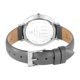 Titan Women's Edge Watch Analog White Dial with Black Leather Strap, 2655SL01