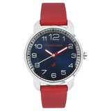 Fastrack, Women's Watch Analog, Blue Dial Red Leather Strap, 6111SL02