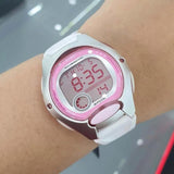 Casio Women's Watch Digital, Pink Dial White Resin Strap, LW-200-7AVDF product image