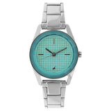 Fastrack, Women's Watch Analog, Green Dial & Silver Stainless Steel Band, 6144SM02