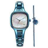 Fastrack Pulse Women's Watch Analog Mother of Pearl Dial with Blue Stainless Steel Band, 6147QM01