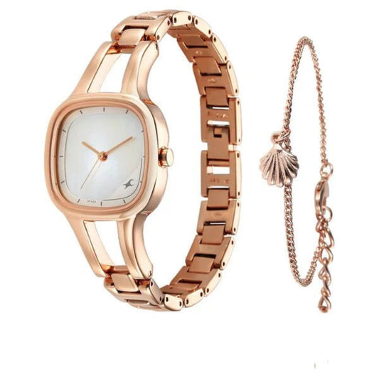 Fastrack, Men's, Analog Watch, Gold Dial, with Stainless Steel Band, FA-6147WM01