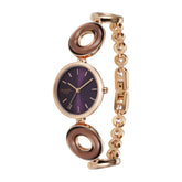 Titan Raga Afterglow Women's Quartz Analog Watch, Purple Dial, Gold Stainless Steel Strap, TI-2745WM01
