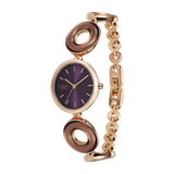 Titan Raga Afterglow Women's Quartz Analog Watch, Purple Dial, Gold Stainless Steel Strap, TI-2745WM01