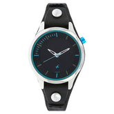 Fastrack, Women's Watch Analog, Black Dial Black Leather Band, 6156SL01