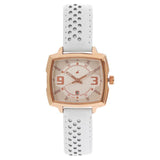 Fastrack, Women's Watch Analog, Rose Gold Dial White Leather Band, 6167WL01