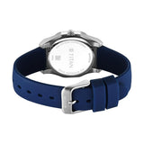 Titan Womens Analog Watch White Dial with Blue Silicone Strap, 95295SP01