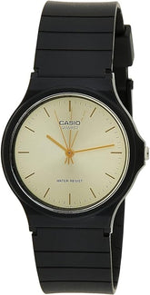 Casio, Men’s Watch Analog, Champagne Dial Black Resin Band, MQ-24-9ELDF