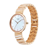 Titan Titan Women's Quartz Analog Watch, Mother Of Pearl Dial, Gold Stainless Steel Strap, TI-2810WM03