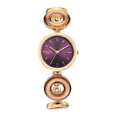 Titan Raga Afterglow Women's Quartz Analog Watch, Purple Dial, Gold Stainless Steel Strap, TI-2745WM01