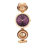 Titan Raga Afterglow Women's Quartz Analog Watch, Purple Dial, Gold Stainless Steel Strap, TI-2745WM01
