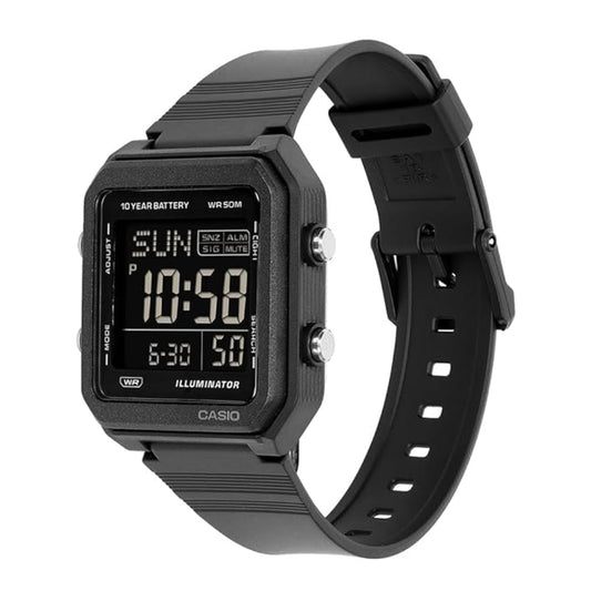 Casio Men's Digital Black Dial Watch With Black Resin Band, W-221H-1BVDF