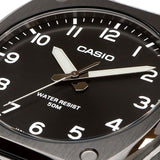 Casio Men's Watch Analog Black Dial With Black Stainless Band, MTP-E730B-1AVDF