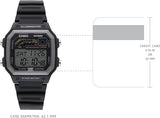 Casio Men's Watch Digital Dial with Black Resin Band, WS-1600H-1AVDF