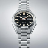 Seiko, Men's Mechanical Watch Analog, Black Dial Silver Stainless Steel Band, SRPK89K