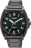 Casio Men's Watch Analog Green Dial With Black Stainless Band, MTP-E730B-3AVDF