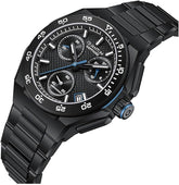 Quantum Men's Chronograph Watch Black Dial Black Metal Band, PWG1283.650