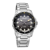 Titan Zero Hour Diver's 100M Quartz Watch for Men, Black Dial with Silver Stainless Steel Bracelet, 10067KM01