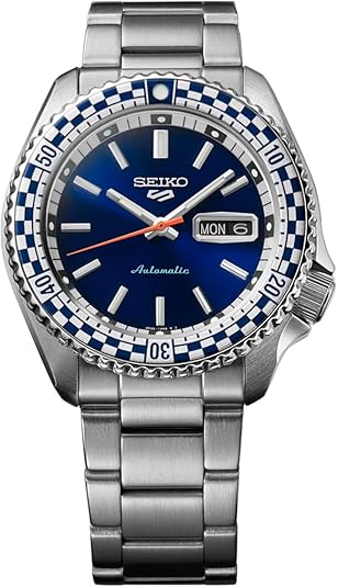 SEIKO Automatic Men's Watch with Day and Date and Blue dial with Silver Stainless Stap,SRPK65K