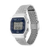 Casio Unisex Watch Digital Navy Blue Dial with Silver Stainless Steel Strap, ABL-100WE-2ADF