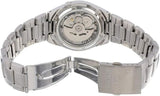 Seiko 21 Jewels Men's Automatic Watch Analog White Dial with Silver Stainless Steel Band, SNK601K