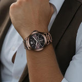 Titan Neo Splash Men's Multifunction Watch Brown Dial with Stainless Steel Band, 1698QM02