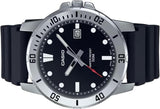 Casio, Men's Watch Analog, Black Dial Black Resin Band, MTP-VD01-1EVUDF